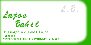 lajos bahil business card